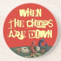 Coasters Poker Idiom chips are down cards gifts