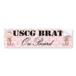 Coastie Brat On Board Girl (Light Skin) bumper stickers