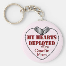 Coastie Mom, My Hearts Deployed Key Chain