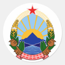 Coat of arms Macedonia Official Heraldry Symbol Round Sticker