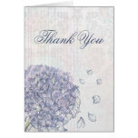 Cobalt blue hydrangea flower wedding thank you card