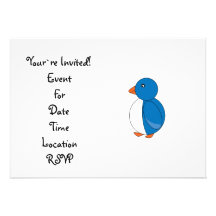 Cobalt blue penguin custom announcement