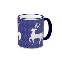 Cobalt Blue Reindeer Christmas Mug