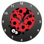 Coccinelle ; Fibre de carbone de Faux horloges murales