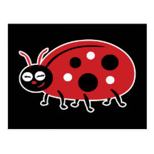 Coccinelle mignonne carte postale