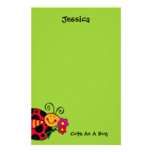Coccinelle mignonne comme papeterie de coutume d'i motifs pour papier à lettre