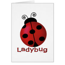Coccinelle simple carte de vœux