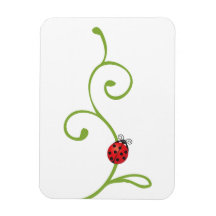 Coccinelle sur la vigne magnets en vinyle