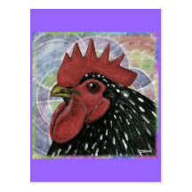 Cochin:  Decorative Rooster Head Postcards