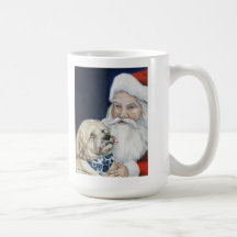 Cock-a-poo Dog and Santa Claus Mug