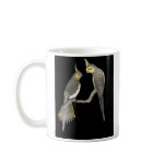 Cockatiel Pair - Nymphicus hollandicus on Black Mugs