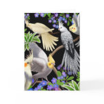 Cockatiels and Flowers Card
