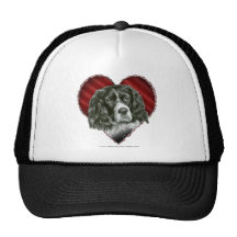 Cocker avec le coeur casquette