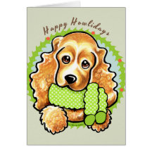 Cocker Howlidays heureux Cartes De Vœux