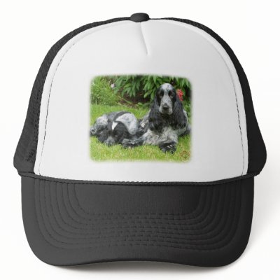 Cocker Spaniel and puppy 9W017D-067 Trucker Hat by TraffordPhotos