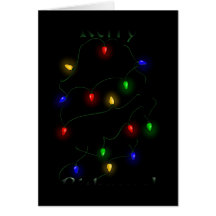 Cocker Spaniel - Christmas Lights Card