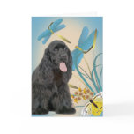 Cocker Spaniel Dragon Flies and Butterflies Greeting Card