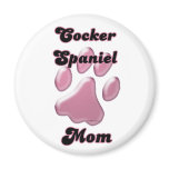 Cocker Spaniel Mom Pink Pawprint  - Magnet