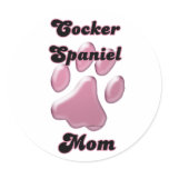 Cocker Spaniel Mom Pink Pawprint  - Sticker