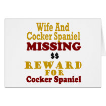 Cocker Spaniel & Wife Missing Reward For Cocker Sp