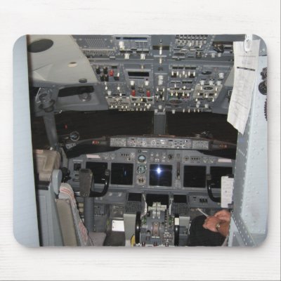 Cockpit Jet Aircraft Mouse Pads by Martacas