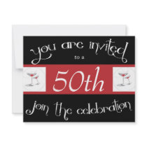 Cocktail 50th Birthday Party Invitations