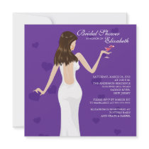 Cocktail Bride Bridal Shower Invitation Purple