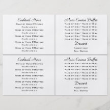 Cocktail buffet wedding menu template flyer