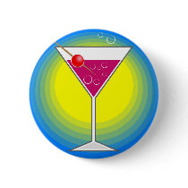 Cocktail Pinback Button