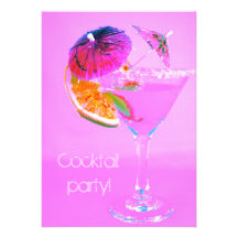 Cocktail decorated with cocktail umbrellas invitations