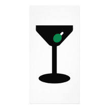 Cocktail glass customized photo card