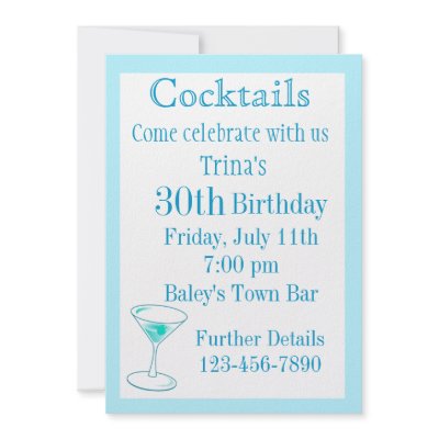Cocktail Party Birthday Invitations by craftycorner