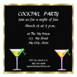 Cocktail Party Black Retro  Invitation