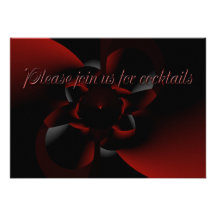 Cocktail Party Invitation - Red and Black Modern