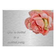 Cocktail Party Invitation Rose & Chrome