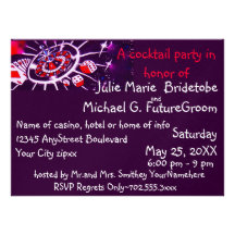 Cocktail Party Invitations Casino Gambling Theme