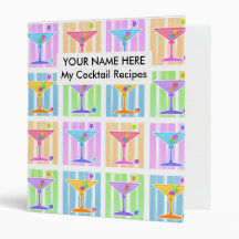 Cocktail Recipe Binder - Retro Pop Art Martinis