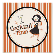 Cocktail Time Invitation - Stripes