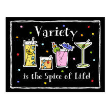 Cocktail Variety Recipe Card Post Cards