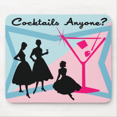 Cocktails Anyone? Mousepad by RetroBazaar