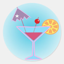 Cocktails Round Sticker