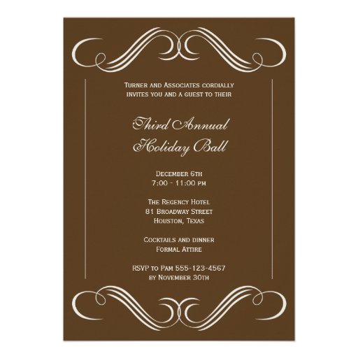 Coco brown symphony flourish corporate event party personalized announcement