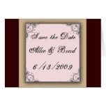 Cocoa brown and pink wedding cards
