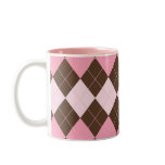 COCOA & PINK ARGYLE mugs