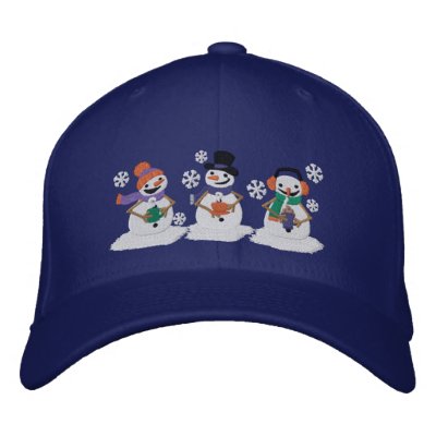 Cocoa Snowmen Baseball Cap by Embroidery4U