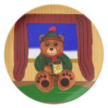 Cocoa Teddy Bear Party Plate