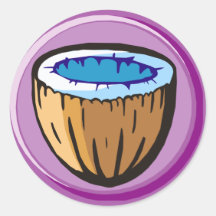 Coconut 1 round stickers