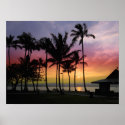 COCONUT ISLAND SUNSET - HAWAII posters