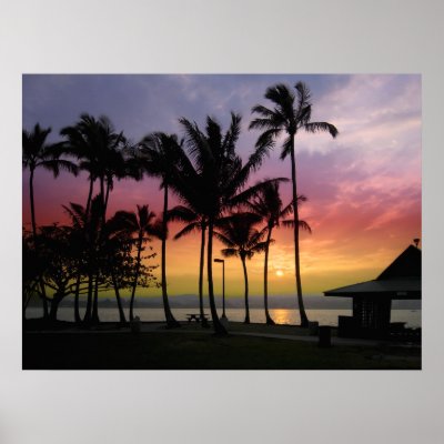 COCONUT ISLAND SUNSET - HAWAII PRINT by ImageQ