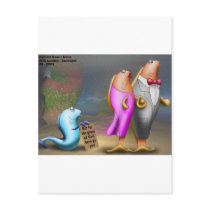 Cod Fishing Beggar Offbeat Funny Gifts & Tees Post Cards